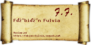 Fábián Fulvia névjegykártya